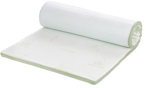 Vitapur Topper Aloe Vera - 90x200cm, 4cm Kaltgepresster Schaumstoff, Aloe Vera Aromatherapie, Abnehmbar & Waschbar, Matratzentopper, Matratzenauflage