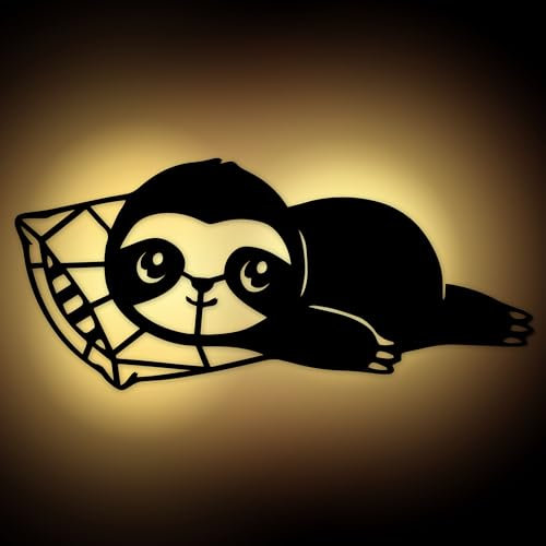 Namofactur Faultier Geschenk – DIY Lampe aus MDF Holz, Große Faultierfigur für Kinderzimmer und Büro