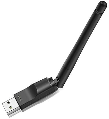 Accessori per Decoder HD DVB-T Adattatore Wi-Fi 2.4GHz, Connettore USB2.0 Hi-Speed, Antenna Wi-Fi esterna regolabile, Segnale forte, Compatibile con Windows/MacOS/Vista/Linnux, Colore nero