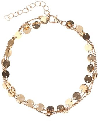 Mikovivi Women's Anklet, 10.43 Inch Lightweight Gold Anklet Alloy Waterproof Ankle Bracelet for Women Stylish Foot Jewelry for Women