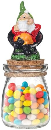 Biscottiera di Natale | Contenitore per biscotti Gnome | Barattoli trasparenti | Utensili da cucina a tema Gnomo e barattolo multiuso con 16x5x5 cm/6,3x1,97x1,97 pollici per buffet, caffè, farina