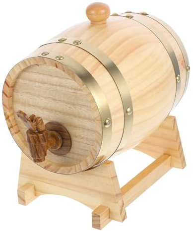 OFFSCH Holzfass Rotweinfass Bar Holz Bier Alterungsfass Holz Weinfass Weinspender Weinfassspender Getränkefass Hölzernes Weinspenderfass