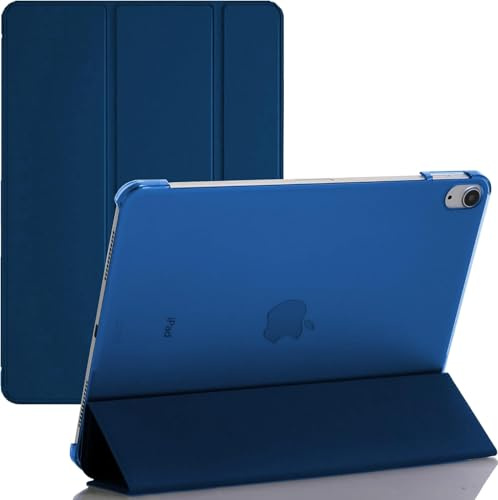 Case For iPad Air 11-inch M2 (2024),iPad Air-4th Gen 2020, iPad Air-5th 2022, Air 6th Smart Shell Stand Cover with Translucent Frosted Back Protector (Auto Wake/Sleep) (Navy Blue)