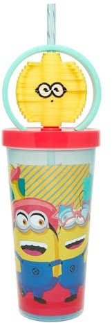 Despicable Me Fidget Spinner Tumbler with Straw and Lid for Kids - Sip, Spin, and Smile!
