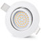 GeyouLux LED Einbaustrahler 230V Dimmbar 68mm 6W IP44 LED Spots 45° Schwenkbar 3000K Warmweiß Deckenspots für Badezimmer Küche Wohnzimmer Einbauspots Flach Einbauleuchten Weiss 1er set