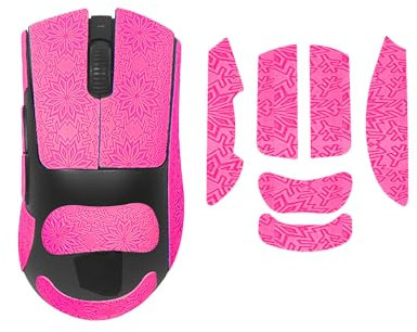 Nastro antiscivolo per mouse compatibile con Razer Viper V3 Pro, copertura completa, assorbe il sudore, vestibilità precisa, piedi durevoli (rosa)
