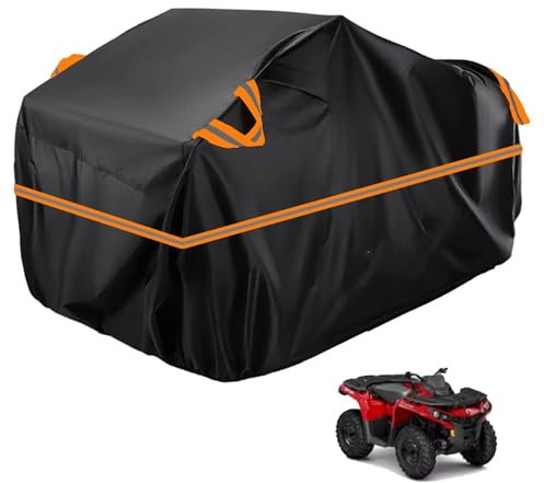generisch ATV Quad abdeckplane kompatibel mit can-am Renegade 800R 2013,ATV Quad Plane Geschützt vor Schnee, Sonne, Wird mit Einer Aufbewahrungstasche geliefert(Black Orange)