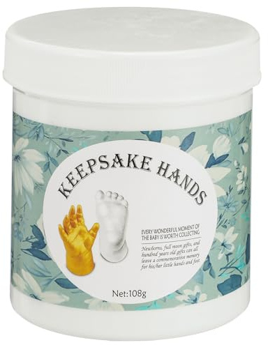Erinnerungs Handabformungsset für Babyhand, Selbstgemacht Gipsset Gold | 1 Satz, für Neugeborene und Junge Eltern, Shower, Willkommensfeier, 100-tage Jubiläum