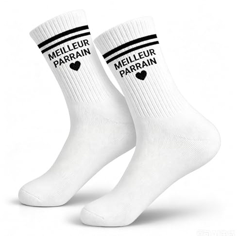 Chaussette Parrain Homme Cadeau Parrain Original, Chaussettes Meilleur en Coton Respirant, Demande Parrains Naissance Baptême Grossesse, Idée Cadeau Anniversaire Noël Futur Parrains