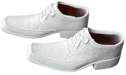 #N/A/a Zapatos de Vestir Formales a Escala 1/6, Accesorio para Vestir Muñecas, Zapatos Formales para Figuras de Muñecos Masculinos de 12 Pulgadas, Blanco
