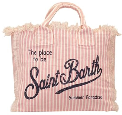 Saint Barth MC2 BORSA VANITY IN LINO RIGHE ROSA