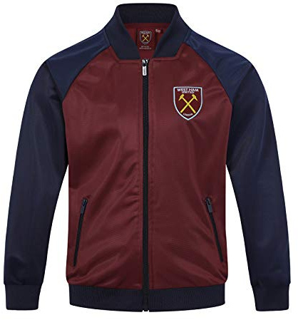 West Ham United FC Official Gift Boys Retro Track Top Jacket Claret 2-3 Years