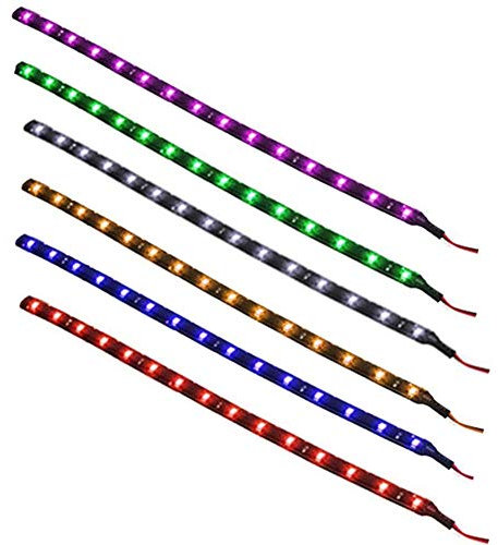 Qiorange 6Pcs 30cm 15 LED Blau Gelb Grün Rot Violett Weiß Wasserdicht LED Lichtleiste Balken SMD Streifen Leiste 12V