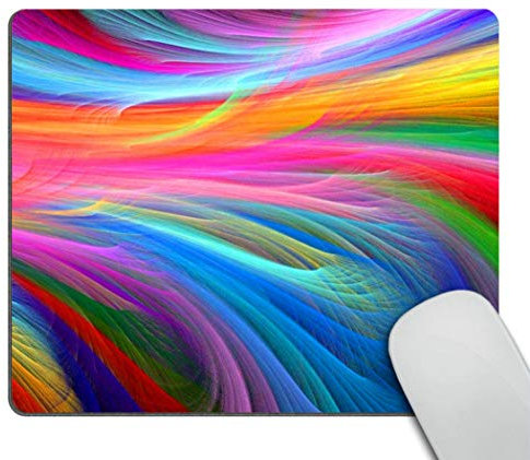 Wasach Mouse Pad pad Rainbow Ocean Customized Rectangle Non-Slip Rubber Mousepad Gaming Mouse Pad