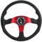 Lenkrad, 350mm / 14 Zoll Rennwagen Sportlenkrad Deep Dish 6 Schrauben Universal Modified Accessory(rot)
