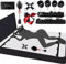 BDSMAGE BDSM set mit 9 Stück,SM Bett Sets,Straußenfeder Peitsche und Satin Augenmaske,Handschellen Fußfesseln,Kreuzschnalle, Fetisch Fesseln Sexspielzeug extrem Fessel-Set am Bett für Paare