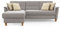 CAVADORE Ecksofa Palera / L-Form-Sofa im Landhausstil mit Federkern / 244 x 89 x 163 / Chenille-Bezug, Hellgrau