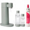 Mysoda: Toby Set Wassersprudler aus erneuerbarem Holzkomposit mit 1L und 0,5L Quick-Lock BPA-freie Plastikflaschen und CO2-Zylinder - Salbeigrün (Pigeon)