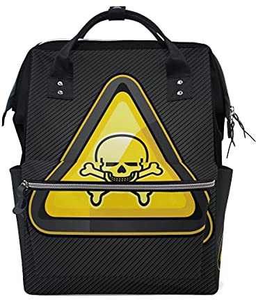 LDIYEU Warning Triangle Sull Diaper Bag Backpack Mom Bag Casual Lightweight Large Capacity for Travel Mammy Women Girls