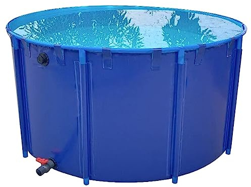 zktoermn Pool Über Dem Boden, Schwimmbad Mit Rundem Metallrahmen Großes Fold Aquarium für Kinder Hinterhof Im Freien Zur Lagerung Von Wasser Bewässerung (Farbe : Blau, Größe : 2X1M/3100L)