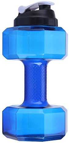 QANYEGN Weight Water Bottle, 2.2L Dumbbell Sports Water Bottle, Dumbbell Shaped Water Bottle for Gym, Yoga, Running, Outdoor, Cycling