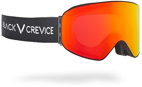 Black Crevice Skibrille, mit zylindrischen Gläsern, black/red revo
