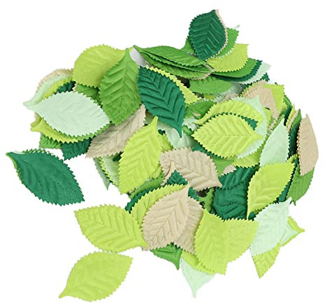 Leopacat Finte Foglie Verdi in Seta, Foglie Verdi Artificiali Singole per Artigianato Scrapbooking Mestiere Fai da Te Bouquet Ghirlanda Nozze Decorazione per Feste Matrimoni Giardini 200 pezzi