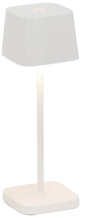 Zafferano, Ofelia Micro Lampe, Kabellose, Wiederaufladbare Tischlampe mit Touch Control, Auch für den Außenbereich Geeignet, Dimmer, 2200-3000 K, Höhe 20 cm, Farbe Weiß