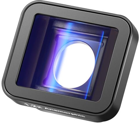 NEEWER 1.2X anamorphotisches Objektiv kompatibel mit Gopro Hero 12 11 10 9 Schwarz, Breitbild Kinoeffekt mit blauem Streulicht, Anti-Reflexion Multi Coated HD Optical Lens, LS-56