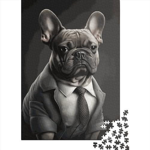 FUmoney 1000 Teile Puzzle für Erwachsene, Französische Bulldogge, Puzzle für Erwachsene, 1000 Teile, schwierige Herausforderungspuzzles für Jugendliche, kreative Holzpuzzles für Geschenke, 1000 Teile