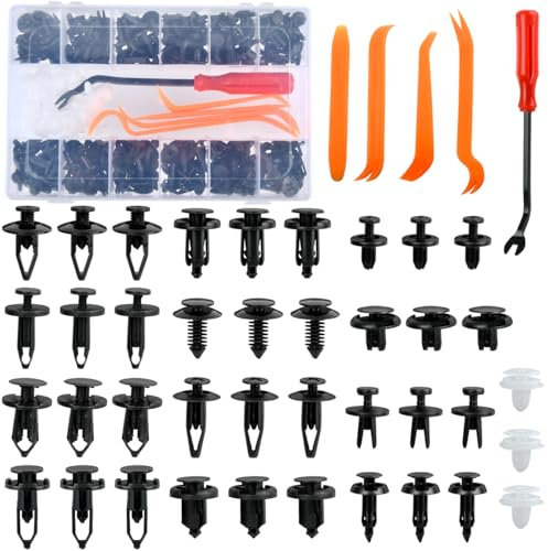 HUMOKI Car Clips Set, 234pcs Retainer Clips With Trim Removal Tools, Plastic Body Fasteners for Bumper Radio Dashboard Panel Door Repair