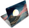 PLIGREAT Golden Sun Mountain Line Art Laptop Skin Sticker Aufkleber Universal Vinyl Wiederverwendbares Notebook Dekoratives DIY Aquarell Schutz Abdeckung Aufkleber für Laptop Netbook PC