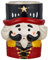 Baroni Home Schiaccianoci Natalizio in Porcellana Decorata, Sopramobile Vaso Decorazione Colorata Personaggio Natalizio, (Mezzo Busto Rosso e Nero)