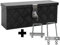 TRUCKBOX DB015 Schwarz + inkl. Montagesatz MON4002 Deichselbox, Werkzeugbox, Alu Riffelblech, Alubox, Staukasten, Anhängerkiste - ca. 13 Liter, Edelstahlhaus GmbH