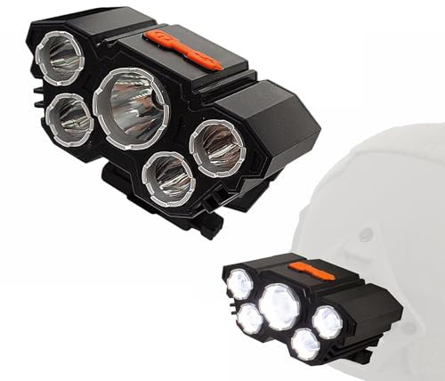 Luz estroboscópica de acción táctica de 5 LED para casco, ajustable a 180 grados, linterna frontal recargable por USB con 4 modos para casco Mich Fast