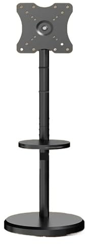 Mobile TV Stand-360° Rotating Floor Mount For 10-42 Flat/Curved Screen Adjustable Portable TV Cart With Tilting(BLACK)