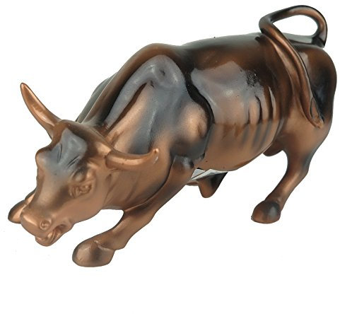 Offizielle Bronze Wall Street Bull Stock Market NYC Figur Statue (groß 16,5 cm)