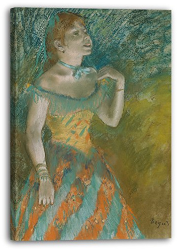 Printed Paintings Leinwand (40x60cm): Edgar Degas - Der Sänger in grün
