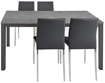 Spazio Casa Tavolo grigio allungabile moderno da cucina - 120 x 80, Grigio