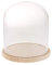Tubayia Cloche en verre transparent avec socle en bois pour décoration de mariage et de Noël