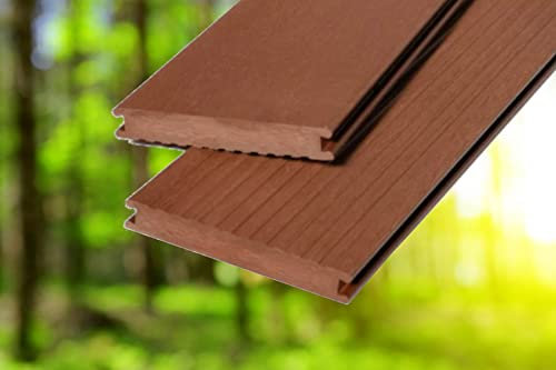 Handmuster/Muste WPC Massivdiele WoodoMadeira, 20 x 140 mm, rehbraun, geriffelt/glatt, beidseitig begehbar(7,54 € / lfm)