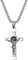 JewelryWe Schmuck Retro Herren Halskette Edelstahl Saint St. Benedikt Jesus Christus Kreuz INRI Anhänger 22 Zoll Kette mit kostenlos Gravur, Silber