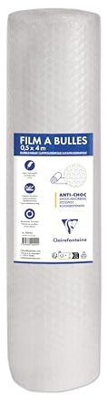 Clairefontaine 9099C Rolle Luftpolsterfolie 4x0,5m für den Versand Farblos