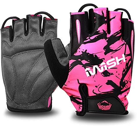 iwish Kids Cycling Gloves Outdoor Riding Bike Roller for Boys Girls Age 4 5 6 7 8 9 10 11 12