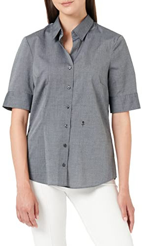 Seidensticker Damen City Bluse Kurzarm Slim Fit Uni Bügelfrei Blouse, Grau, 32 EU