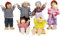 Lifreer Family Set Dolls House People, 7 Wooden Family Doll Toys, Dolls House Accessories, Miniature
