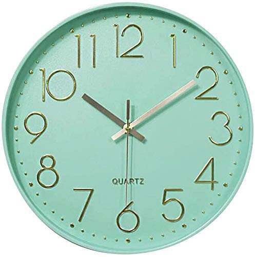 Taodyans Moderno Orologio da Parete Silenzioso Orologio da Cucina Quarzo da 30 cm (Menta Verde)