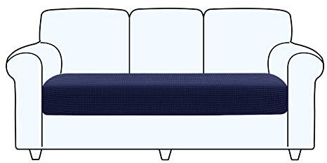 TAOCOCO Rutschfester Sofa Sitzkissenbezug, Elastische Sofakissenbezüge, Dehnbar, Waschbar, Für Sofa Sitz und Rückenkissen (3 Sitzer, Dunkelblau)
