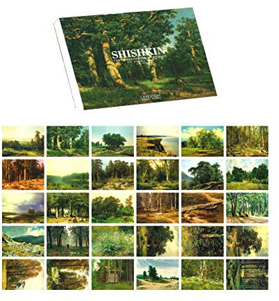 30 Stück 1 Set Postkarten-Set literarische Grußkarten Segensnachrichtenkarte Postkarte Box (Shishkin Paintings)