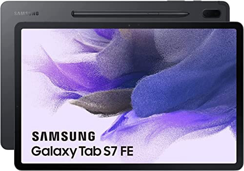 Samsung Galaxy Tab S7 FE Tablet PC with 12.4 Inch Display, Wi-Fi, 6 GB RAM, 128 GB Memory, Android, Black, Spanish Version